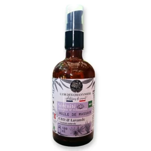 Huile de Massage bio | Sérénité – CBD & Lavande Vraie